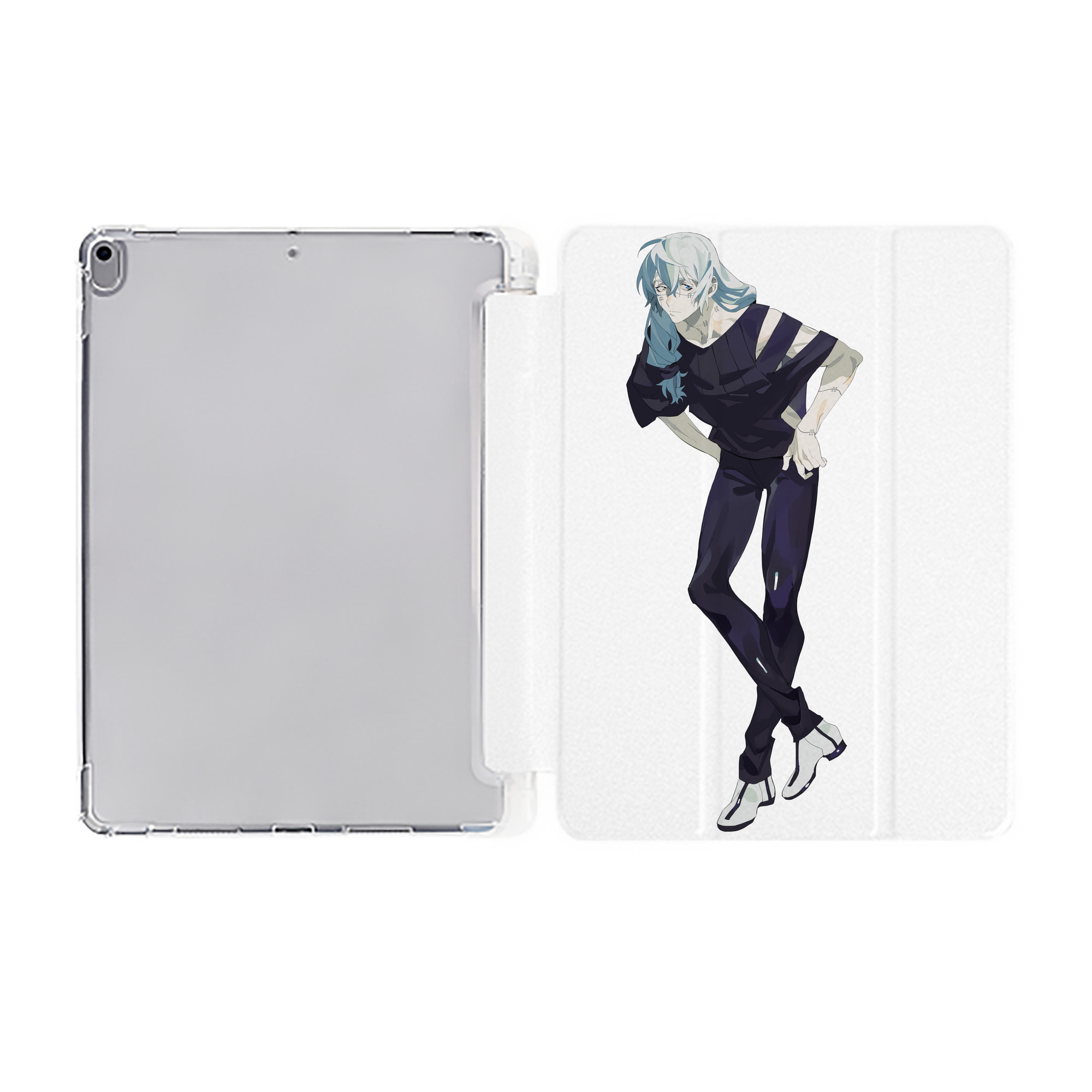（画像用） 呪術廻戦 Jujutsu Kaisen IPad ケース ペン収納付き 三つ折りスタンド PUレザー×シリコン 対応機種9.5/10.5/10.9インチ